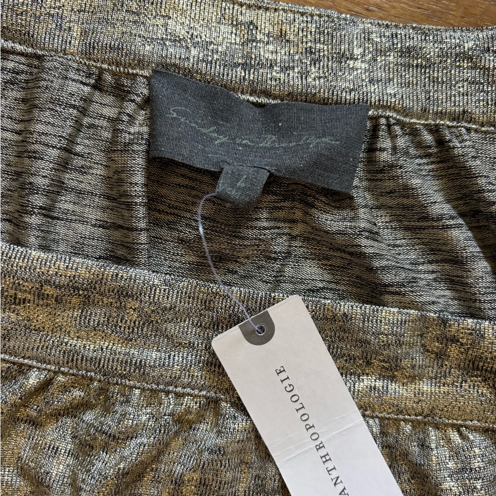 NWT L Anthropologie Sundays in Brooklyn Women's Sleeveless Ruffle Top Gold - Picture 4 of 5